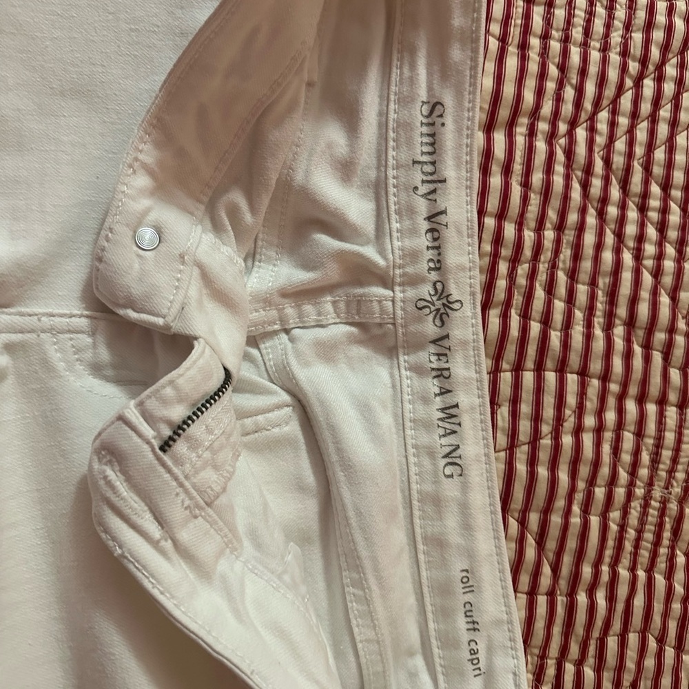 Vera Wang White Ankle Cropped Jeans - Picture 8 of 8